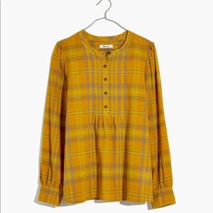 Madewell Yellow Flannel Leysfield Popover Shirt - image 1